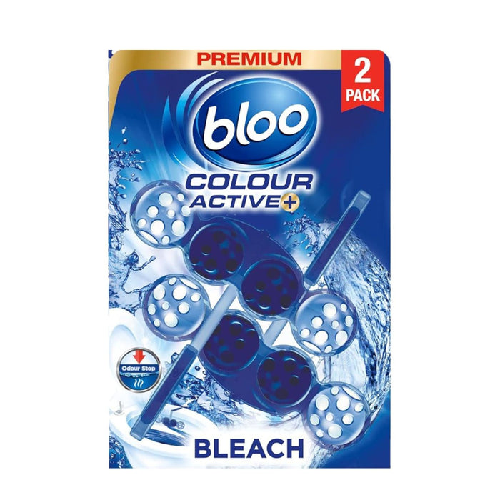 Bloo Colour Active Toilet Rim Block, Bleach, Twin Pack 50g
