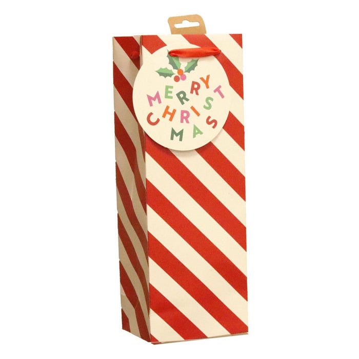 12x Christmas Gift Bag Bottle Candy Cane