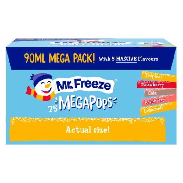 Mr Freeze Super Freeze Pods Ice Pops Assorted Flavours (75 x 90ml)