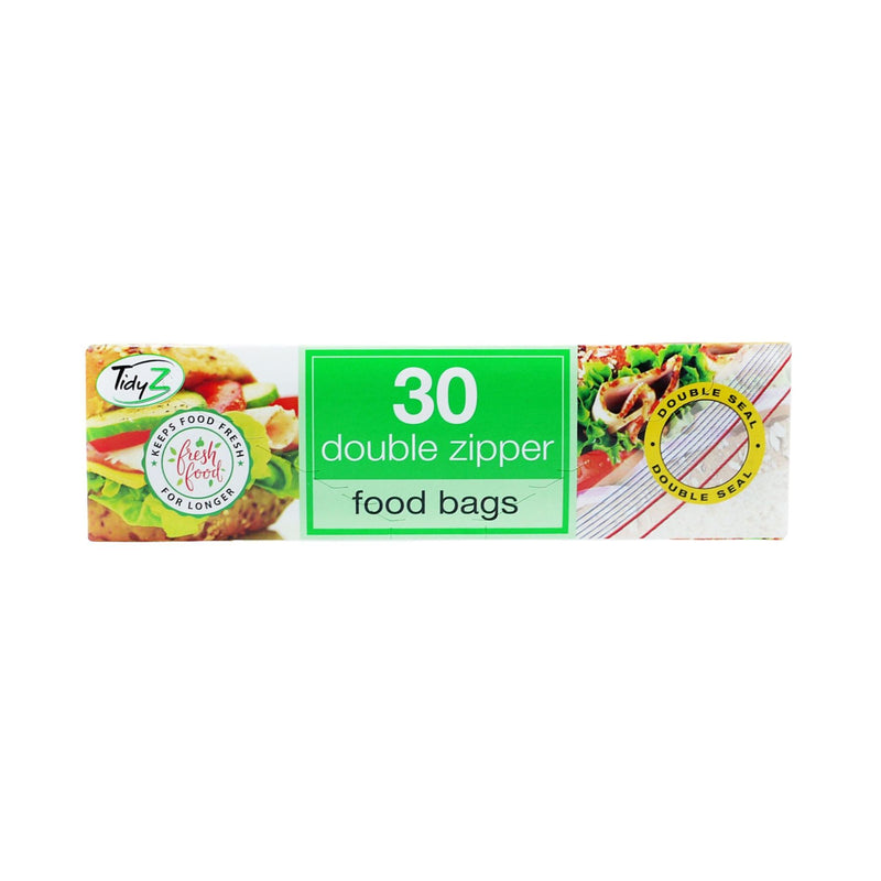 Tidyz 30 Extra Strong Double Zipper Food Bags