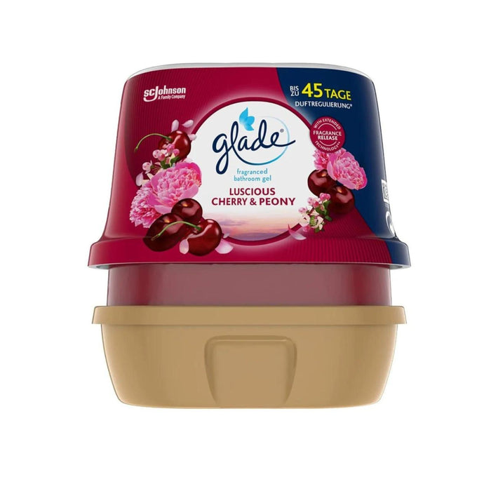 Glade Fragranced Bathroom Gel, Bathroom Air Freshener  Luscious Cherry & Peony, 180g