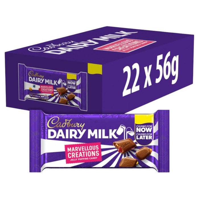Cadbury Dairy Milk Marvellous Creations Jelly Popping Candy Chocolate (22 x 56g)
