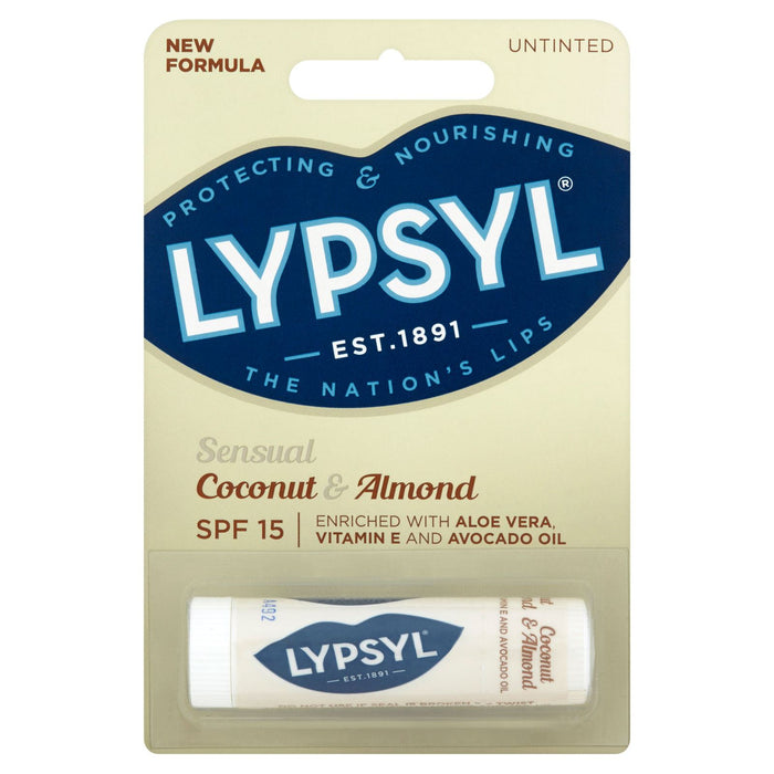 Lypsyl Sensual Lip Balm SPF 15, Coconut and Almond, 4.6g