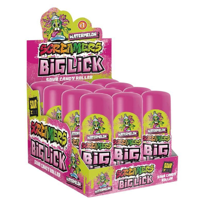 Zed Candy Watermelon Screamers Big Lick Sour Candy Roller (12 x 60ml)