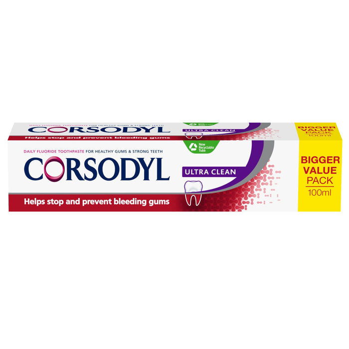 Corsodyl Ultra Clean Toothpaste for Gum Care, 100ml