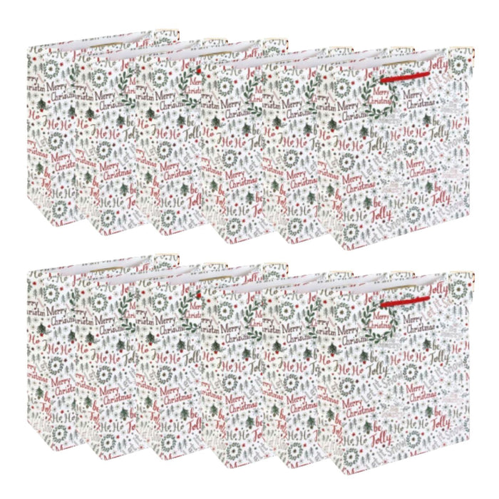 Christmas Gift Bag Medium Merry Xmas (Box of 12)