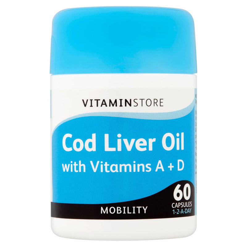 Vitamin Store Cod Liver Oil with Vitamins A & D, 500mg 60's