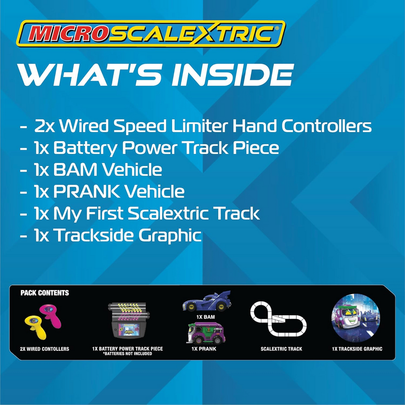 Micro Scalextric G1186M Batwheels Bam vs Prank Battery Powered Race Set - Slot Car Racing For Kids - image 3