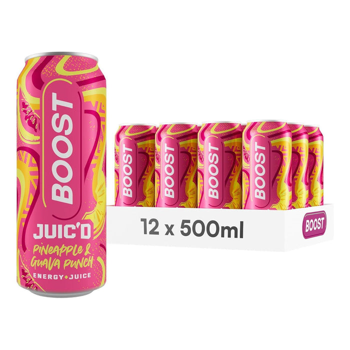 12x Boost Juic'd Energy Drink Pineapple & Guava Punch, 500ml