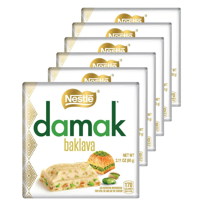 Nestle Damak Baklava White Chocolate With Pistachio (Box of 6)