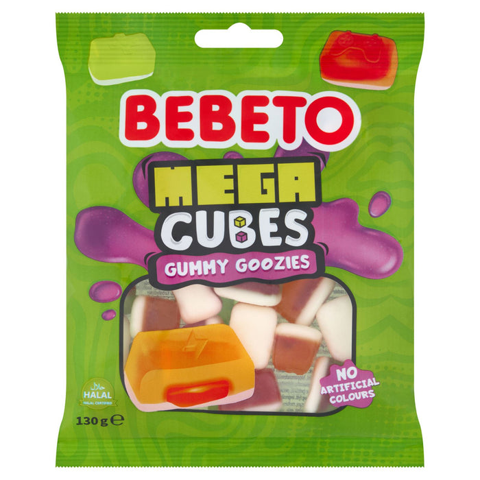 Bebeto Mega Cubes Centre Filled Gummies Gummy Goozies (10 x 130g)