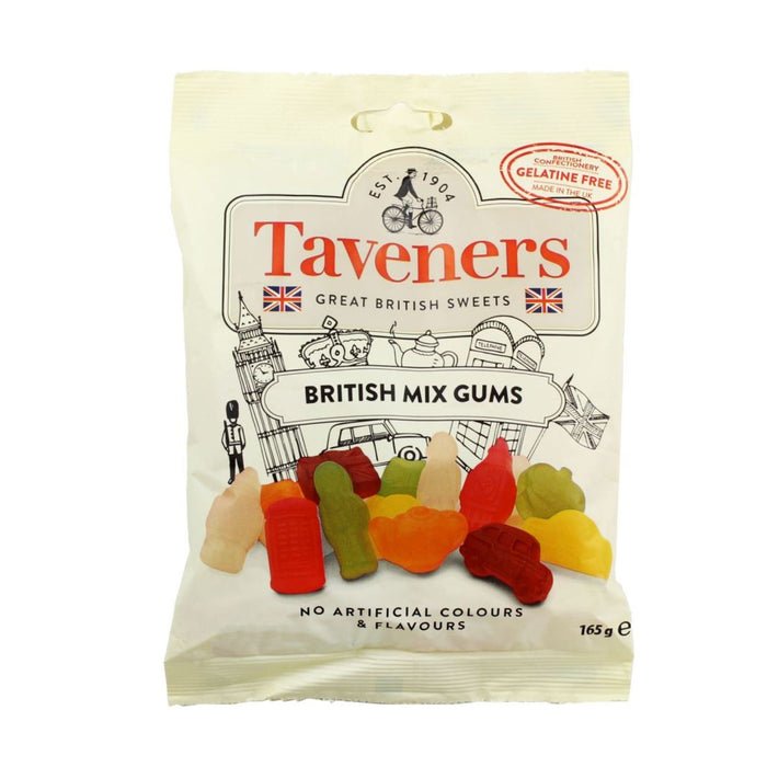 Taveners Great British Sweets British Mix Gums 165g (Box of 12)