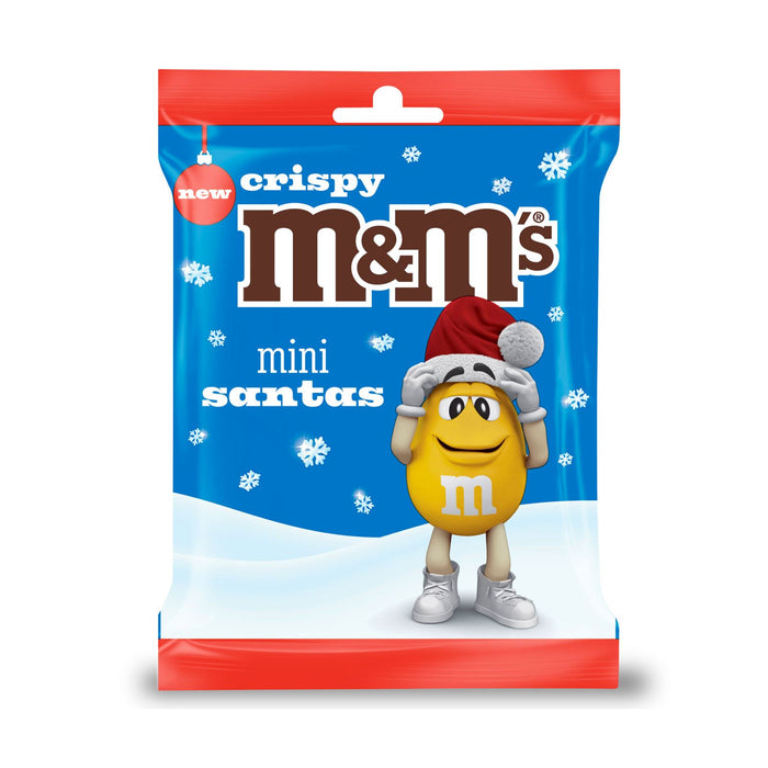 M&M's Crispy Milk Chocolate Mini Santas Christmas Bag (24 x 55g)