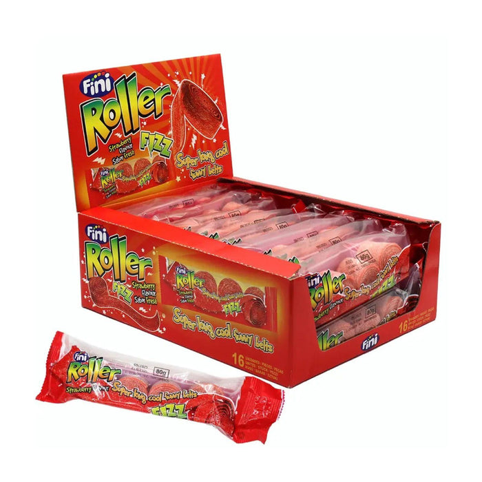 Fini Strawberry Roller Fizz 4 Pack 80g (Box of 16)