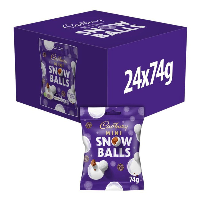 Cadbury Dairy Milk Chocolate Christmas Mini Snow Balls (24 x 74g)