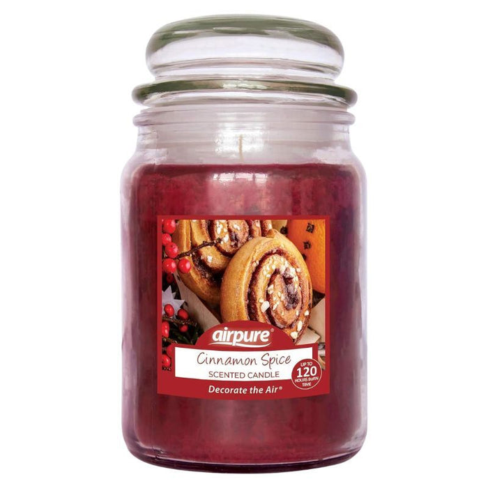 AirPure Large Scented Candle Jar Cinnamon Spice 18oz