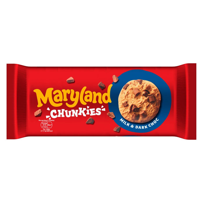 Maryland Big & Chunky Milk & Dark Chocolate Chunk Cookies 144g (Box of 12)