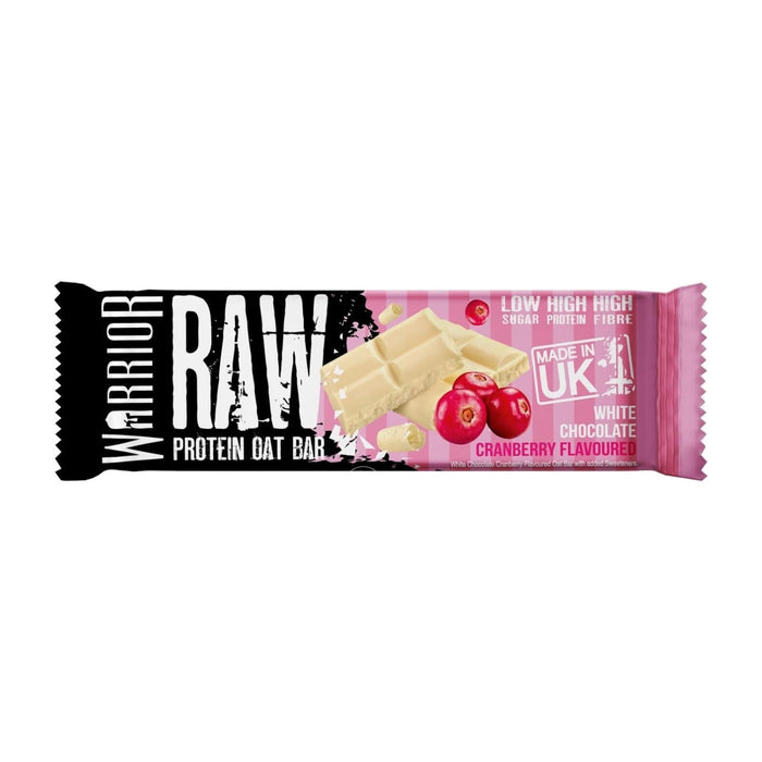 12x Warrior Raw Protein Bars Oat Bar Flapjacks,White Chocolate Cranberry 75g