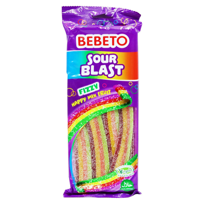 Bebeto Sour Blast Candy Fizzy Happy Mix Fruit 160g (Box of 24)