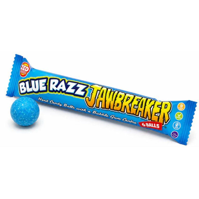 24 x Zed Candy Blue Razz Jawbreaker 6 Ball Pack, 49.6g