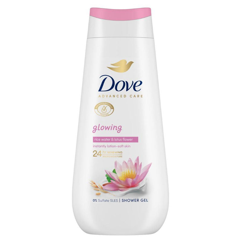 Dove Advanced Care Glowing Rice Water & Lotus Flower Shower Gel (225ml)