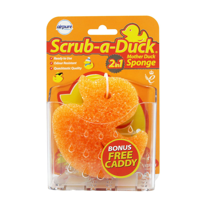 Airpure Scrub A Duck Mother Duck 2-in-1 Sponge + Caddy