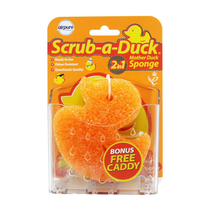 Airpure Scrub A Duck Mother Duck 2-in-1 Sponge + Caddy