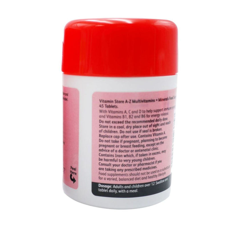 Vitamin Store A-Z Multivitamins & Minerals Food Supplement 45's - image 2