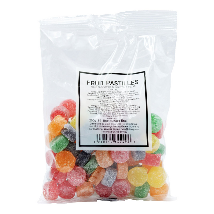 Fruit Pastilles Flavoured Gums With Sugar Coating Bumper Value Bag (24 x 250g)