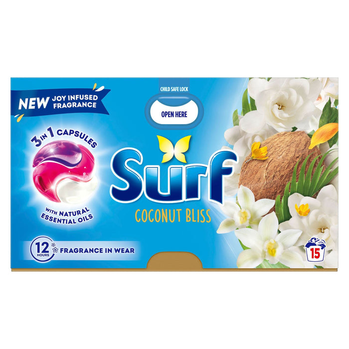 Surf 3 In 1 Coconut Bliss Washing Capsules 15 Washes