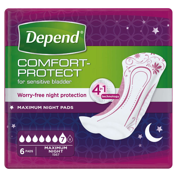 Depend Pads Maximum/Overnight Night Pads 6s
