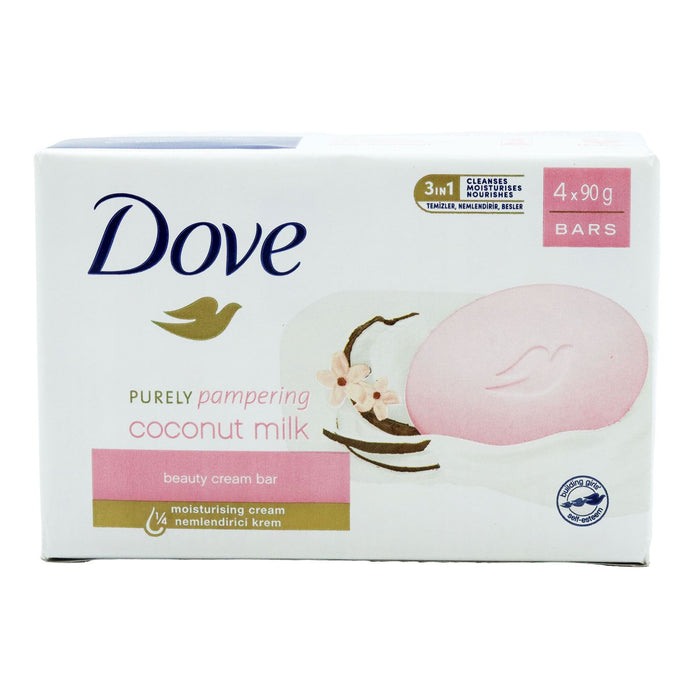 Dove Soap Bar Coconut Milk 4 Pack x 90g