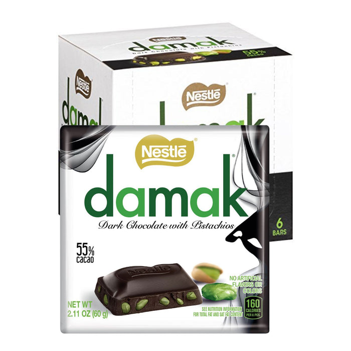 Nestle Damak Dark Chocolate with Pistachios 60g (Box of 6)