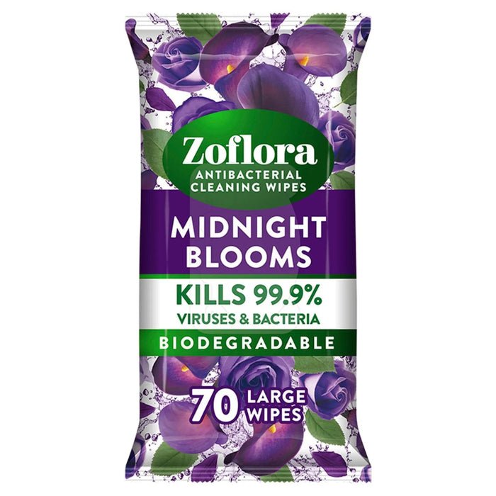 Zoflora Antibacterial Cleaning Wipes Midnight Blooms 70s