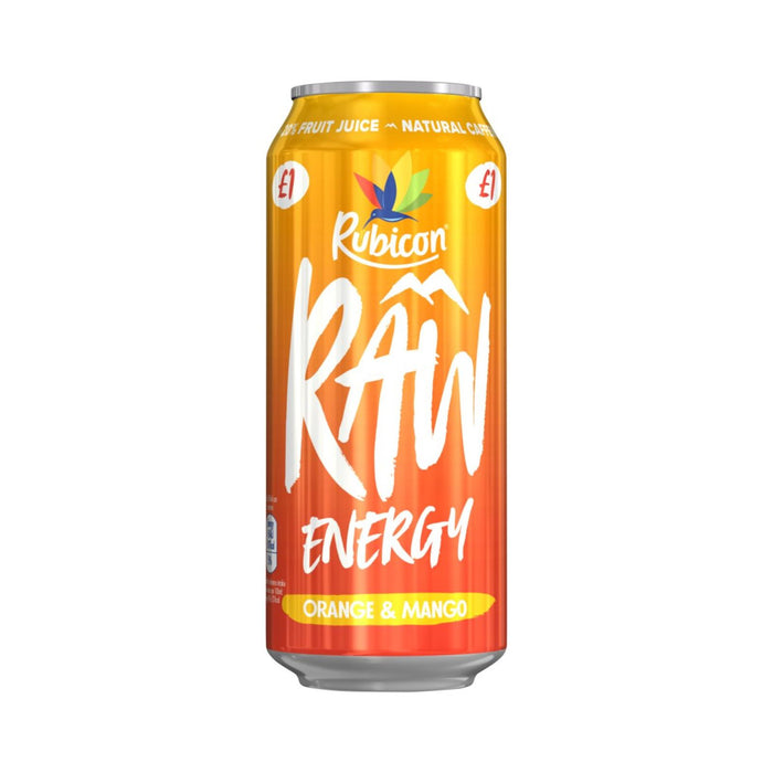 Rubicon Raw Energy Orange & Mango 500 ml (Box of 12)