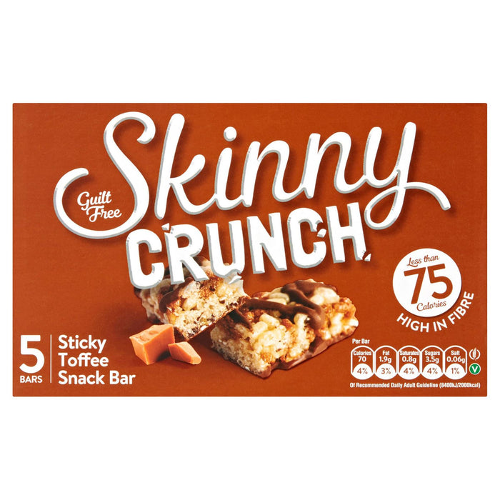Skinny Crunch Sticky Toffee Snack Bar 5 x 20g (Box of 10)