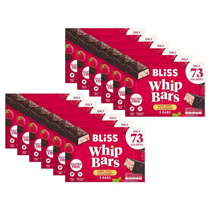 Bliss Dark Chocolate & Raspberry Whip Bars, Gluten Free, 5 Bars (12 x 110g)