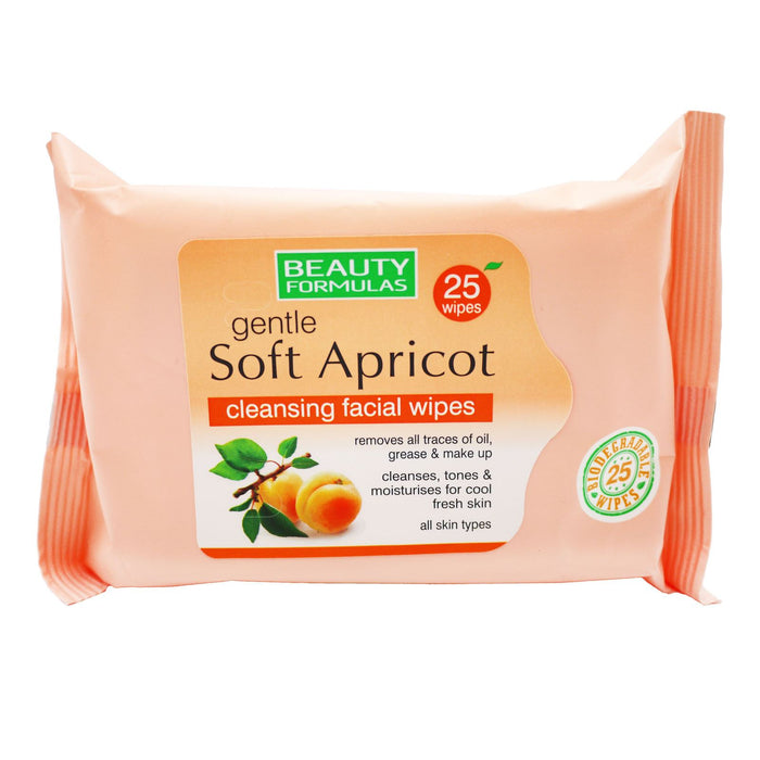 Beauty Formulas Gentle Soft Apricot Cleansing Facial Wipes 25's