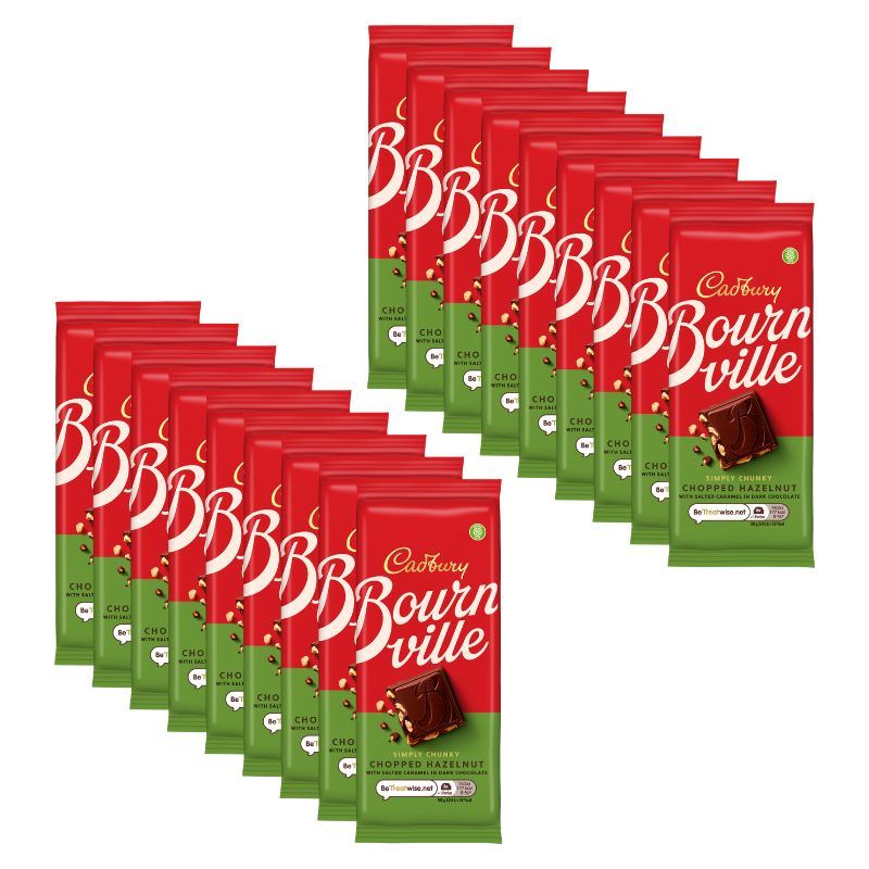 Cadbury Bournville Caramel Hazelnut Chocolate Bar (18 x 100g)