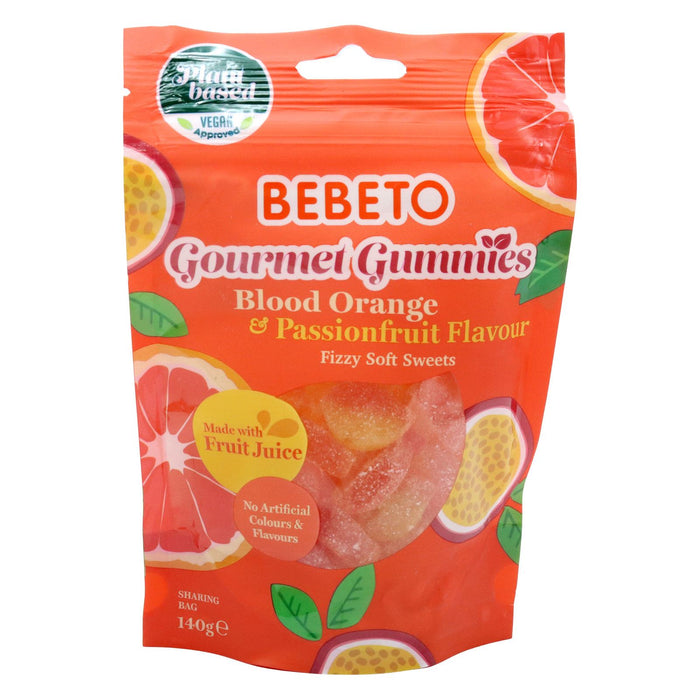 Bebeto Gourmet Gummies Orange & Passion fruit flavour 140g (Box of 10)