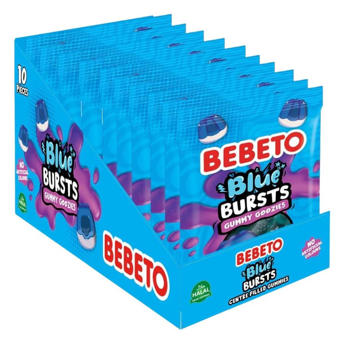 Bebeto Blue Bursts Centre Filled Gummies Gummy Goozies (10 x 130g)