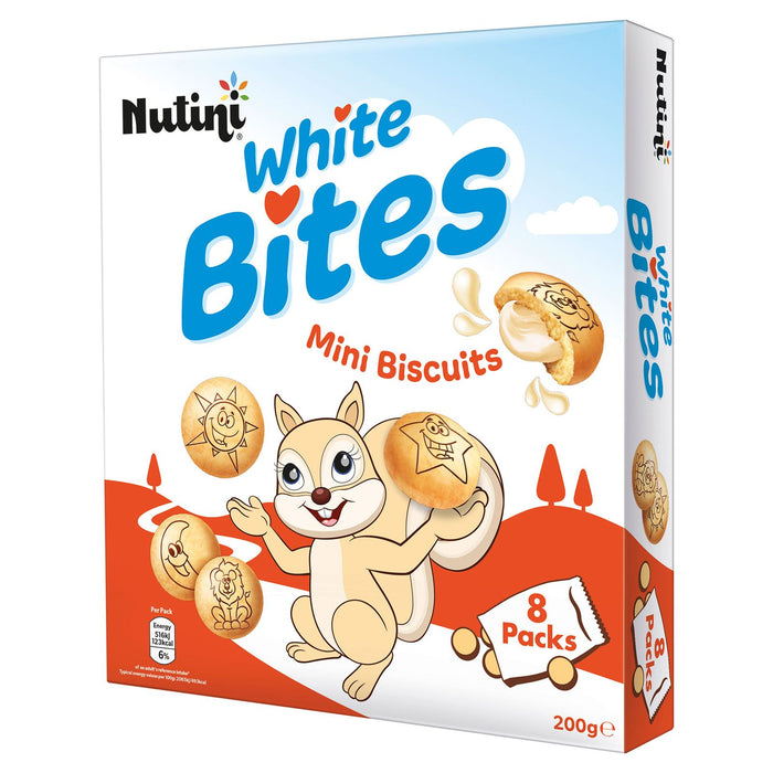 Nutini Choco White Mini Biscuit Pack of 8 (Box of 16)