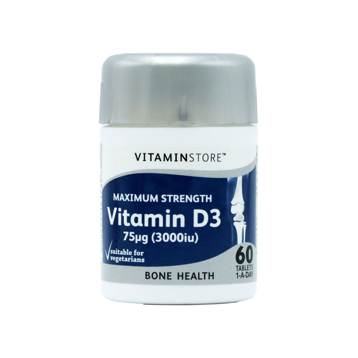 Vit Store Maximum Strength Vitamin D3 75ug Tablets, For Bone Health 60s