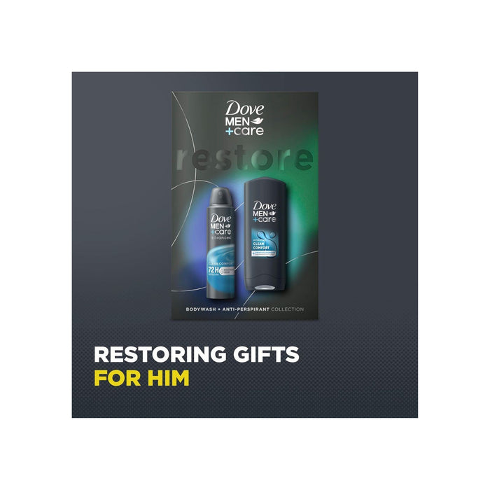Dove Men+Care Restore Collection Gift Set body wash and anti-perspirant deodorant for all-day comfort and protection 2 piece
