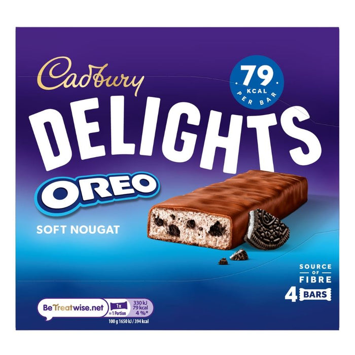 Cadbury Delights Oreo Soft Nougat Bars, 4 Pack (9 x 88g)