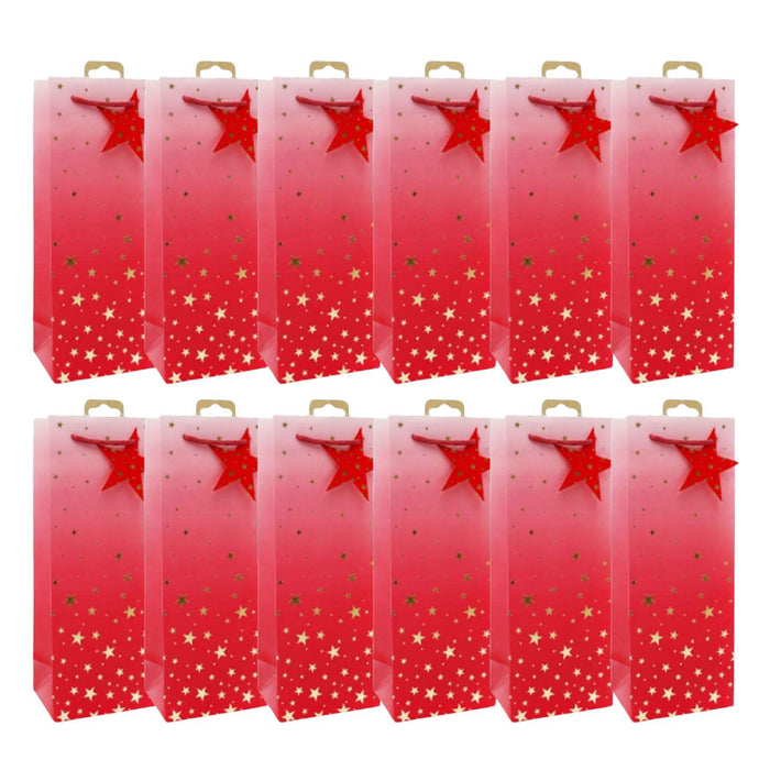 Tesco Gift Bag Bottle Red Star (Box of 12)