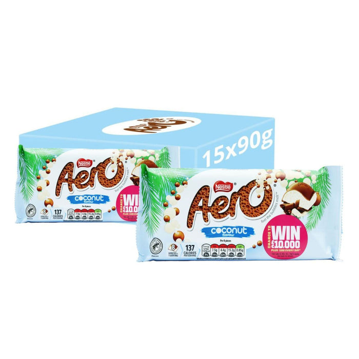 Nestle Aero Coconut Chocolate Sharing Bar 90g (Box of 15)
