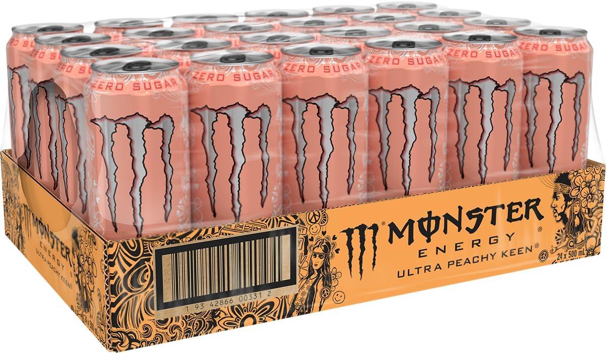 24 x Monster Energy Drink Ultra Peachy Keen Zero Sugar 500ml (BOX)