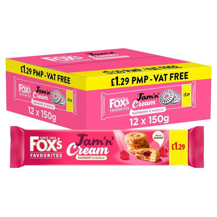 Fox's Jam Sandwich Cream Biscuit (12 x 150g)