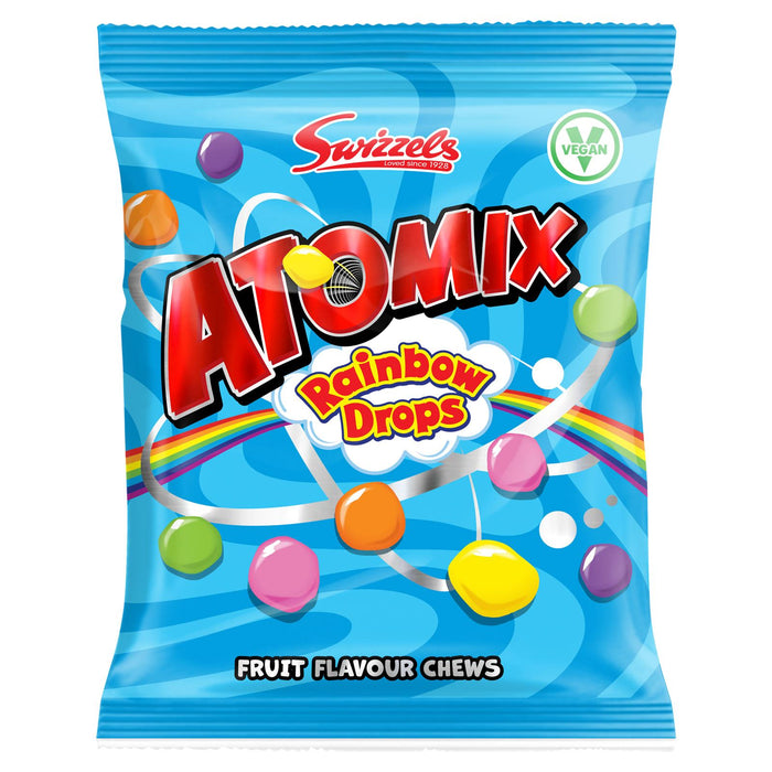 Swizzels Atomix Rainbow Drops Fruity Chewy Sweets (12 x 110g)